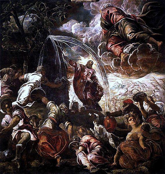 Jacopo Tintoretto Moses schlagt Wasser aus dem Felsen France oil painting art